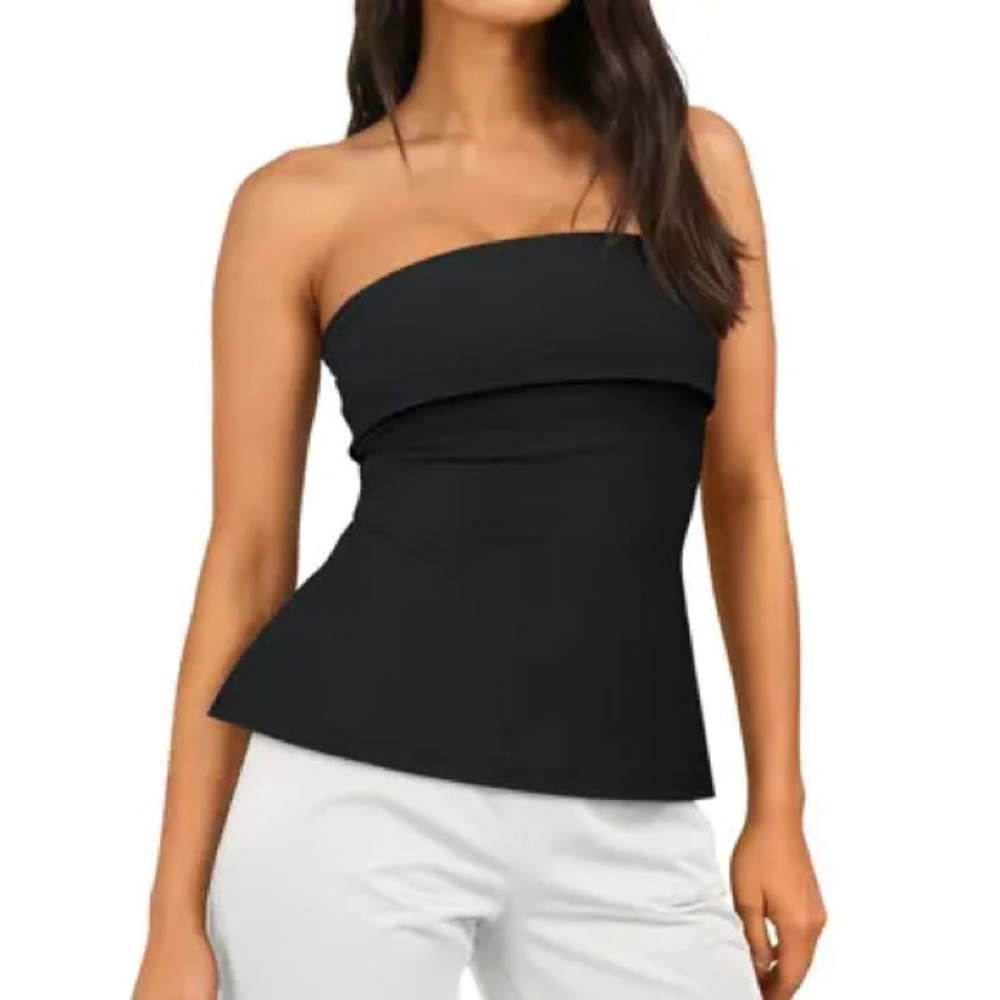 Elegant Black Strapless Top